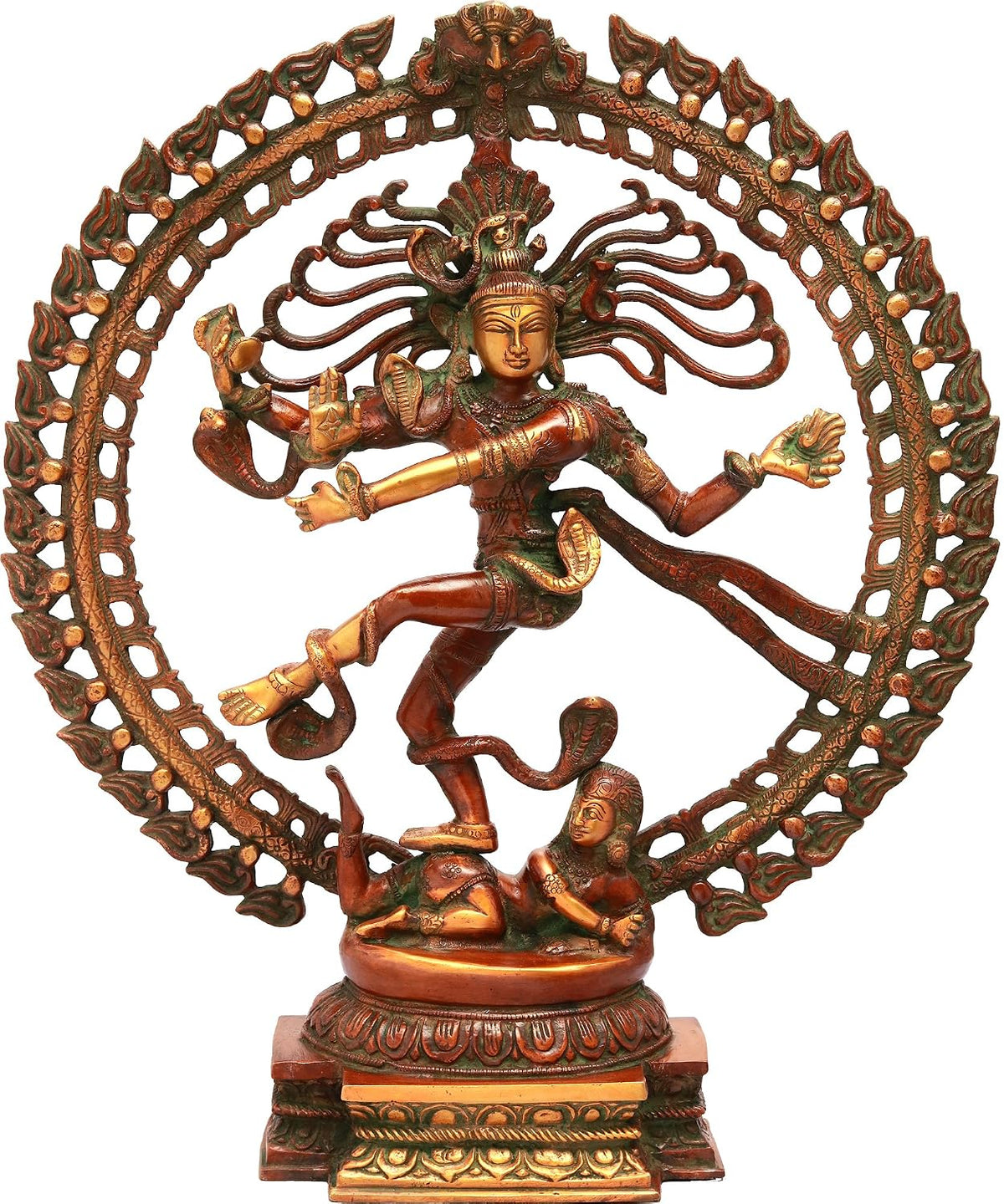 Heavy Brass Nataraja Idol - Copper Red Lord Shiva Statue-artycraftz.com
