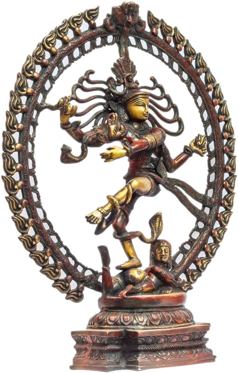 Heavy Brass Nataraja Idol - Copper Red Lord Shiva Statue-artycraftz.com