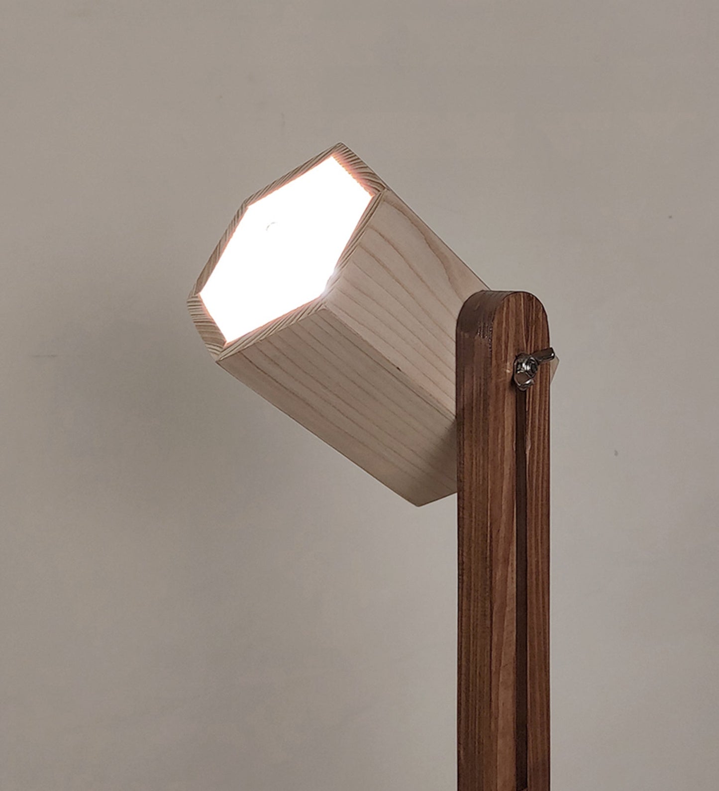 Hexspot Brown Wooden Table Lamp with Beige Wooden Lampshade-ArtyCraftz.com