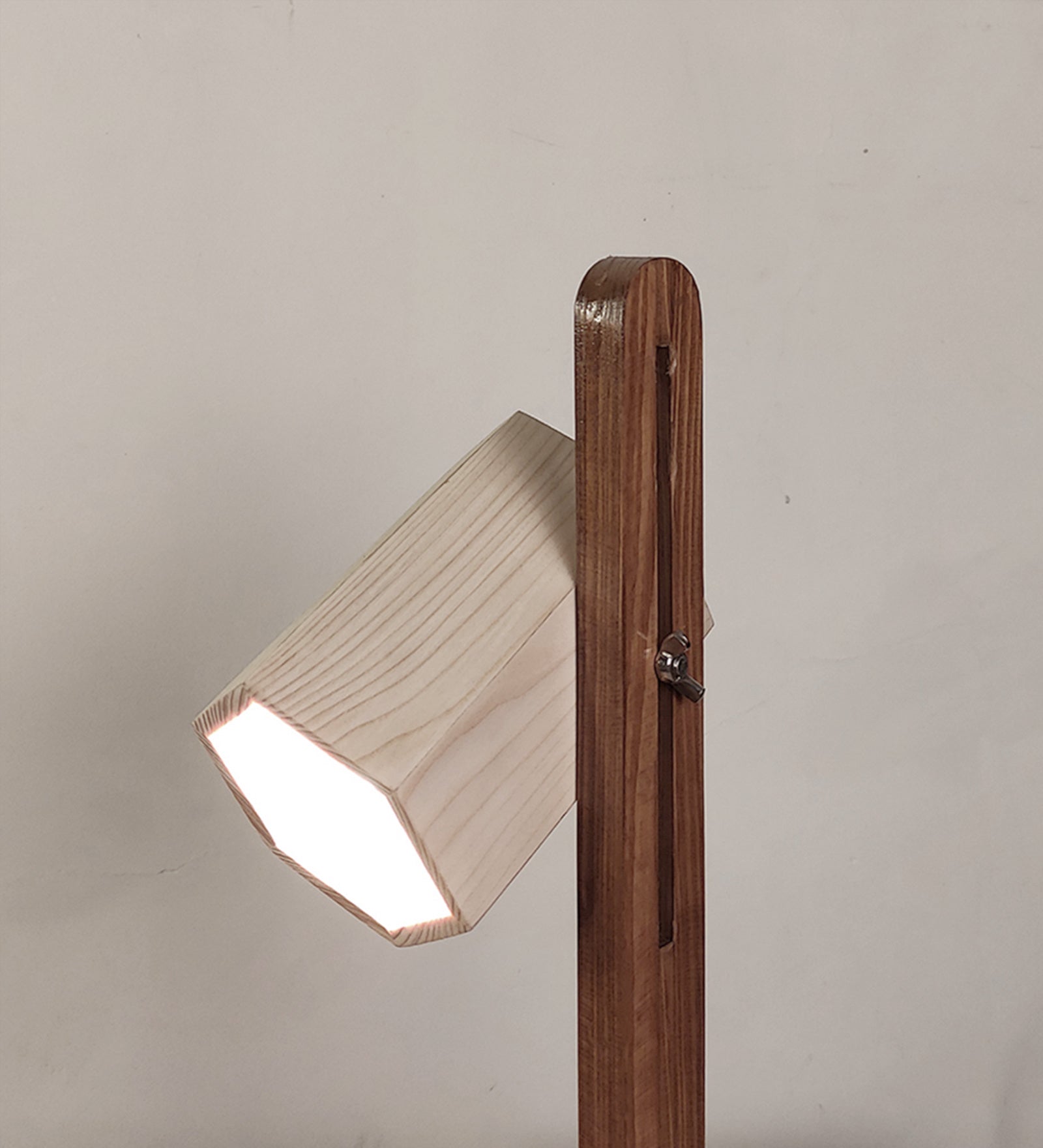 Hexspot Brown Wooden Table Lamp with Beige Wooden Lampshade-ArtyCraftz.com