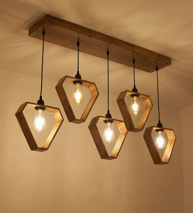 Hexad Brown 5 Series Hanging Lamp