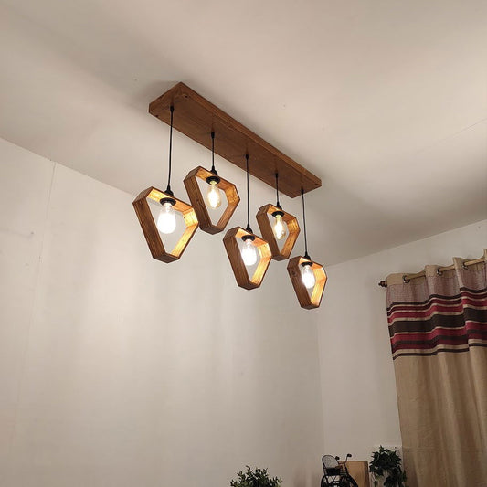 Hexad Brown 5 Series Hanging Lamp - ArtyCraftz.com