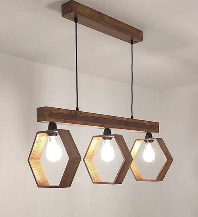 Hexagram Brown 3 Series Hanging Lamp-ArtyCraftz.com
