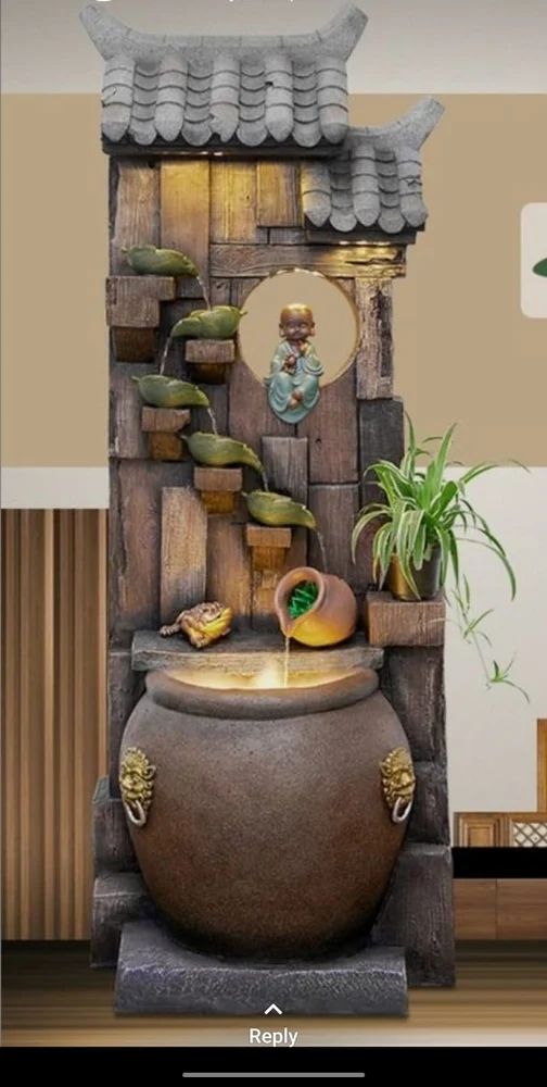 Hut and 5 Diya 5.5 Feet Resin Fountain-ArtyCraftz.com