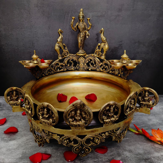 Brass Astha Lakshmi Urli Height 16 Inch