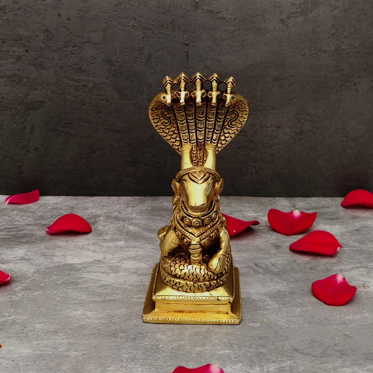 Nandi with Snake Height 6 Inch