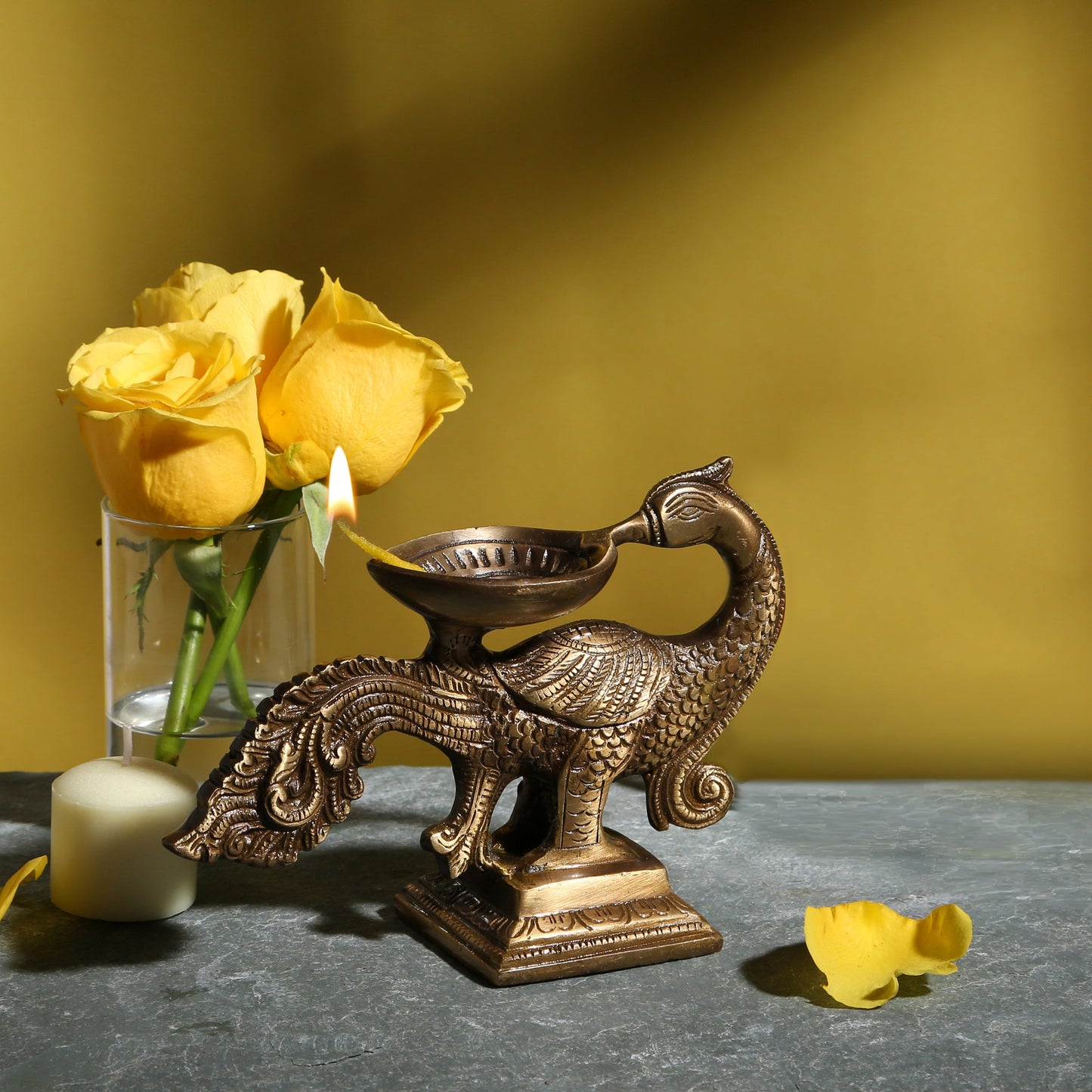 Handmade Brass Annaparavai Diya Home Decor Gifting