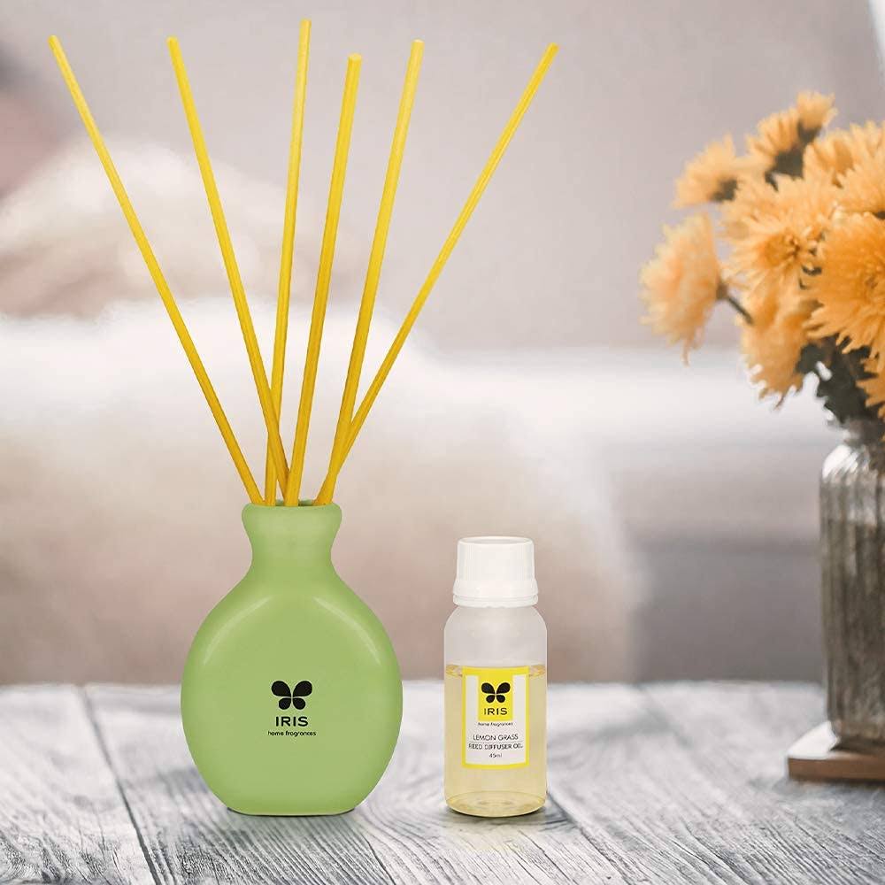 IRIS Lemongrass Reed Diffuser - Green color