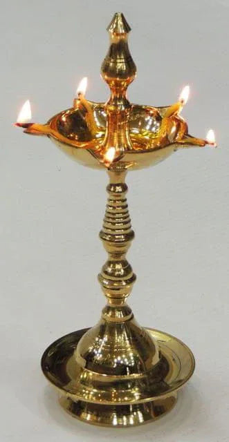 Indian Traditional Metal Table Deepak Samay Mahabharat Kerala Diya Oil Diwali Puja Lamp - ArtyCraftz.com