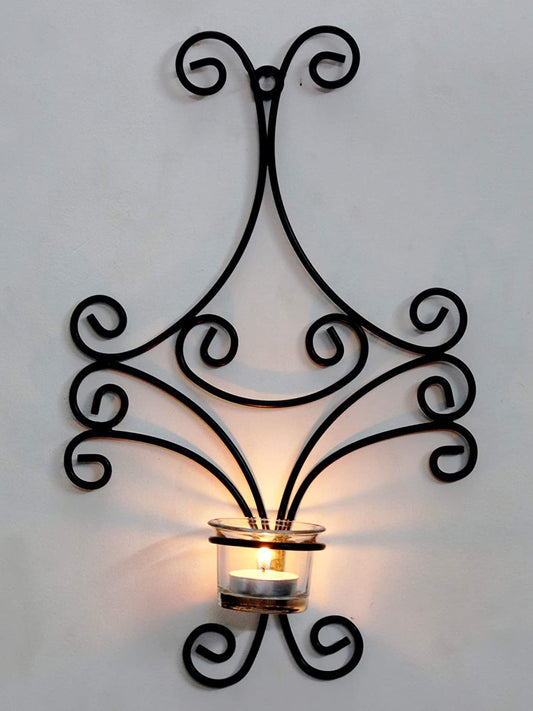 Iron Antique Wall Sconce with Tealight Holder