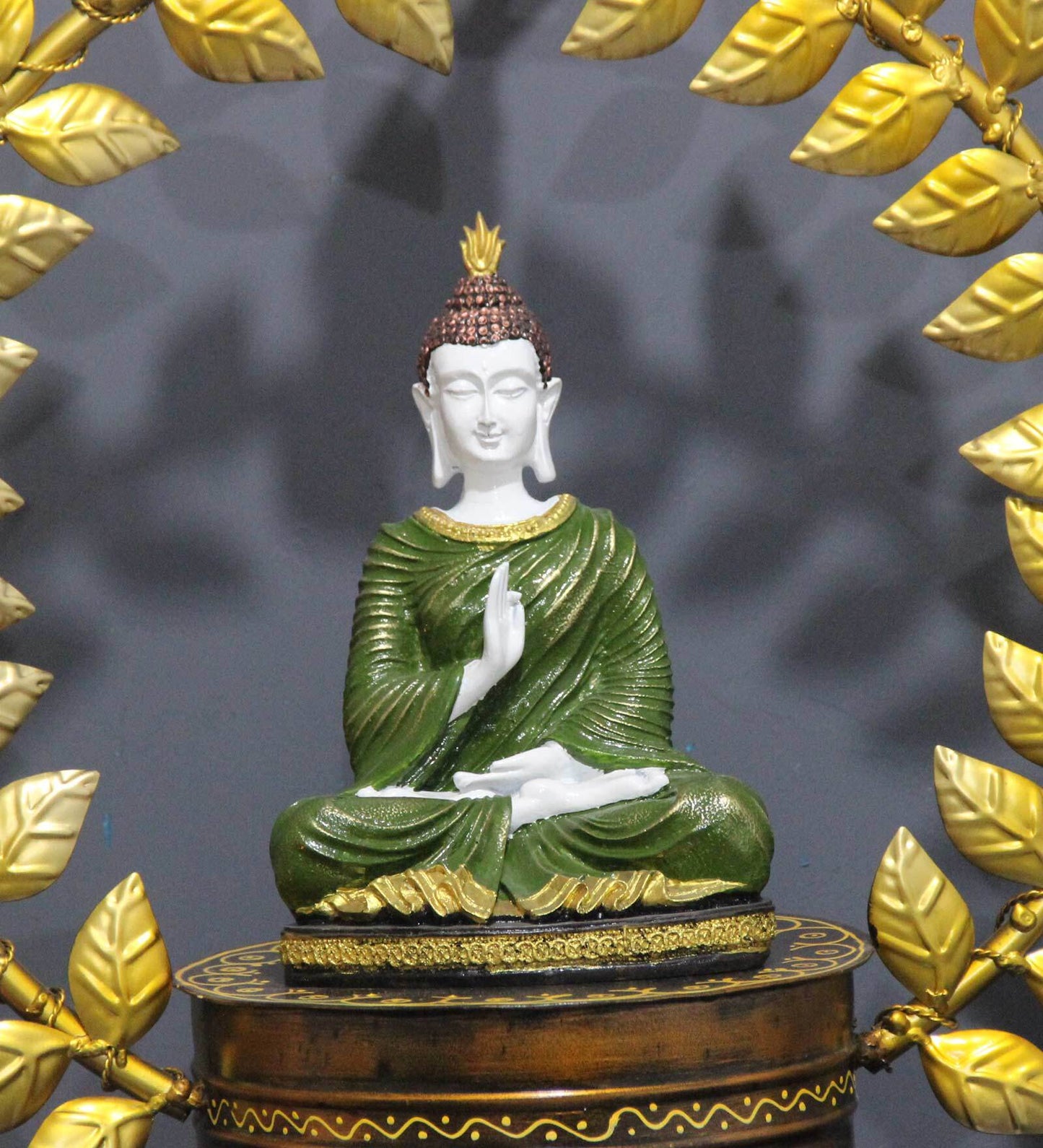 Iron Enchanting Buddha with Leaves String Idol-ArtyCraftz