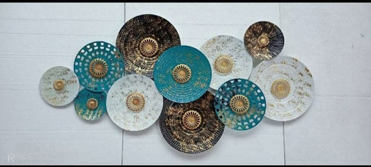 Iron Black & Golden Circular Design Wall Hanging - ArtyCraftz.com