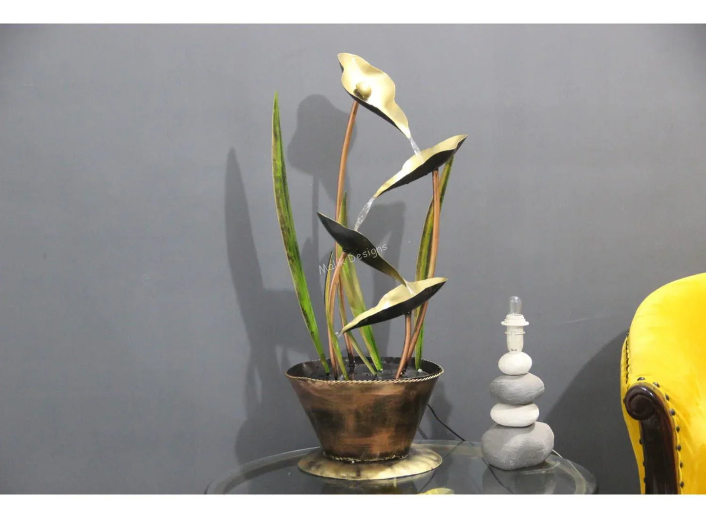 Iron Calla Lily Design Tabletop Water Fountain-ArtyCraftz.com