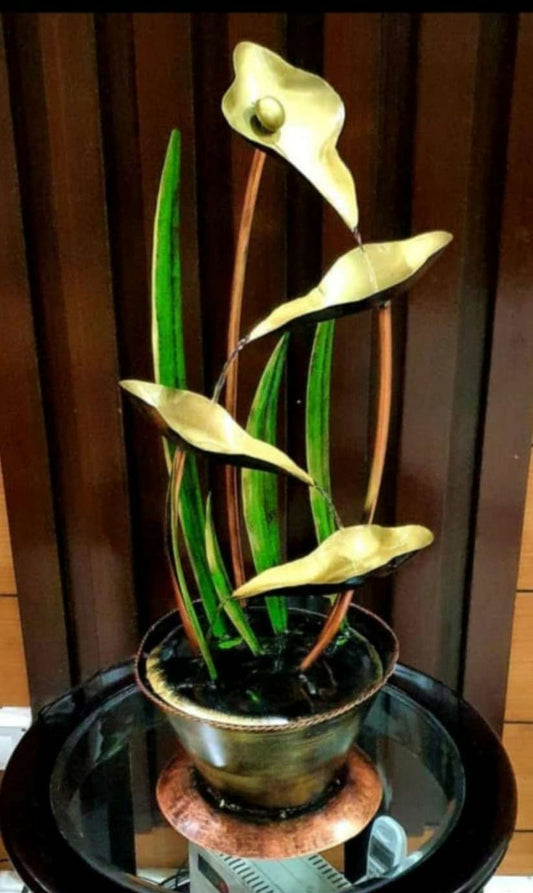 Iron Calla Lily Design Tabletop Water Fountain-ArtyCraftz.com