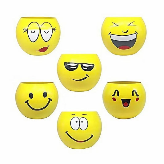 Iron Emoji Succulent Pots for home and office decor-ArtyCraftz.com