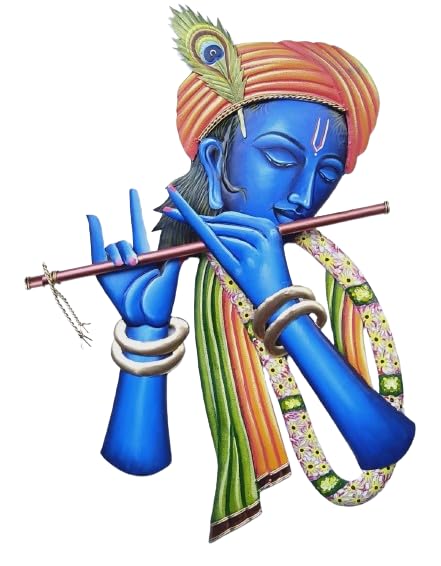 Iron Flute Playing Krishna 26 Inch Wall Art-ArtyCraftz.com