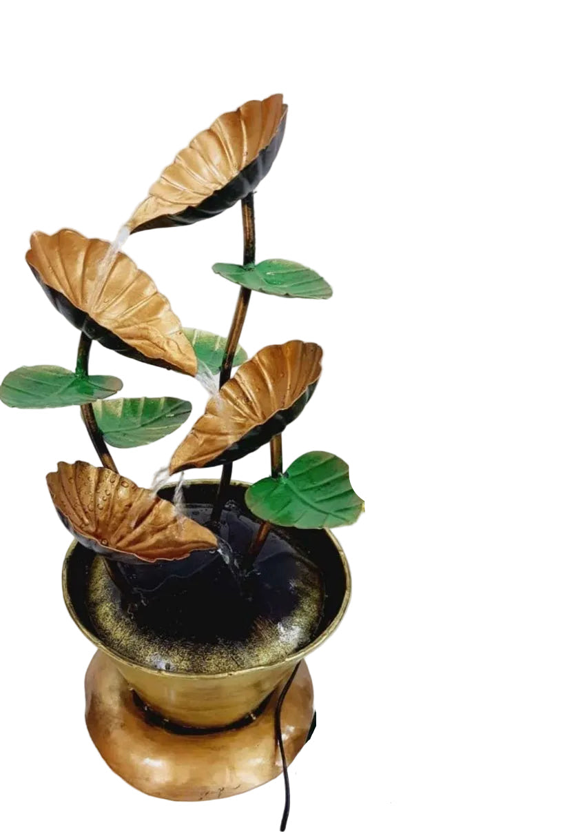 Iron Lotus Leaf Tabletop Water Fountain -22 Inches-ArtyCraftz.com