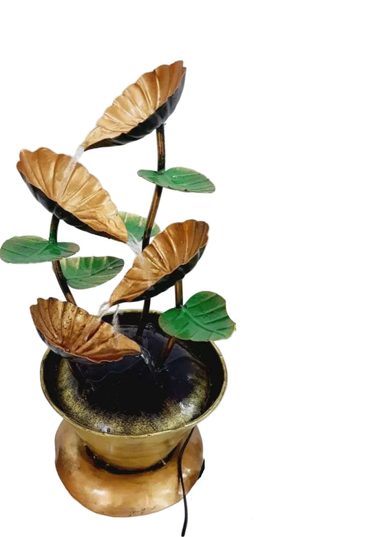 Iron Lotus Leaf Tabletop Water Fountain -22 Inches-ArtyCraftz.com