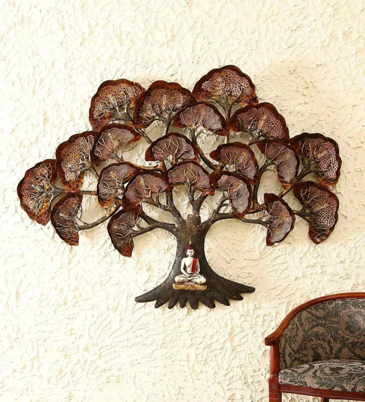 Iron Metal Wall Tree Decor Brown Shade of Color for Living Room - ArtyCraftz.com