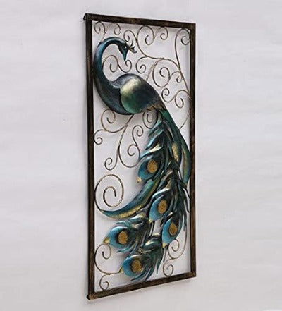 Iron Peacock Frame Wall Art - ArtyCraftz.com