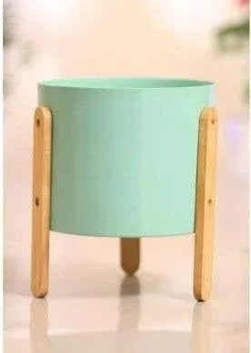Iron Pot with Wooden Stand for Home Decor and Gifting - ArtyCraftz.com