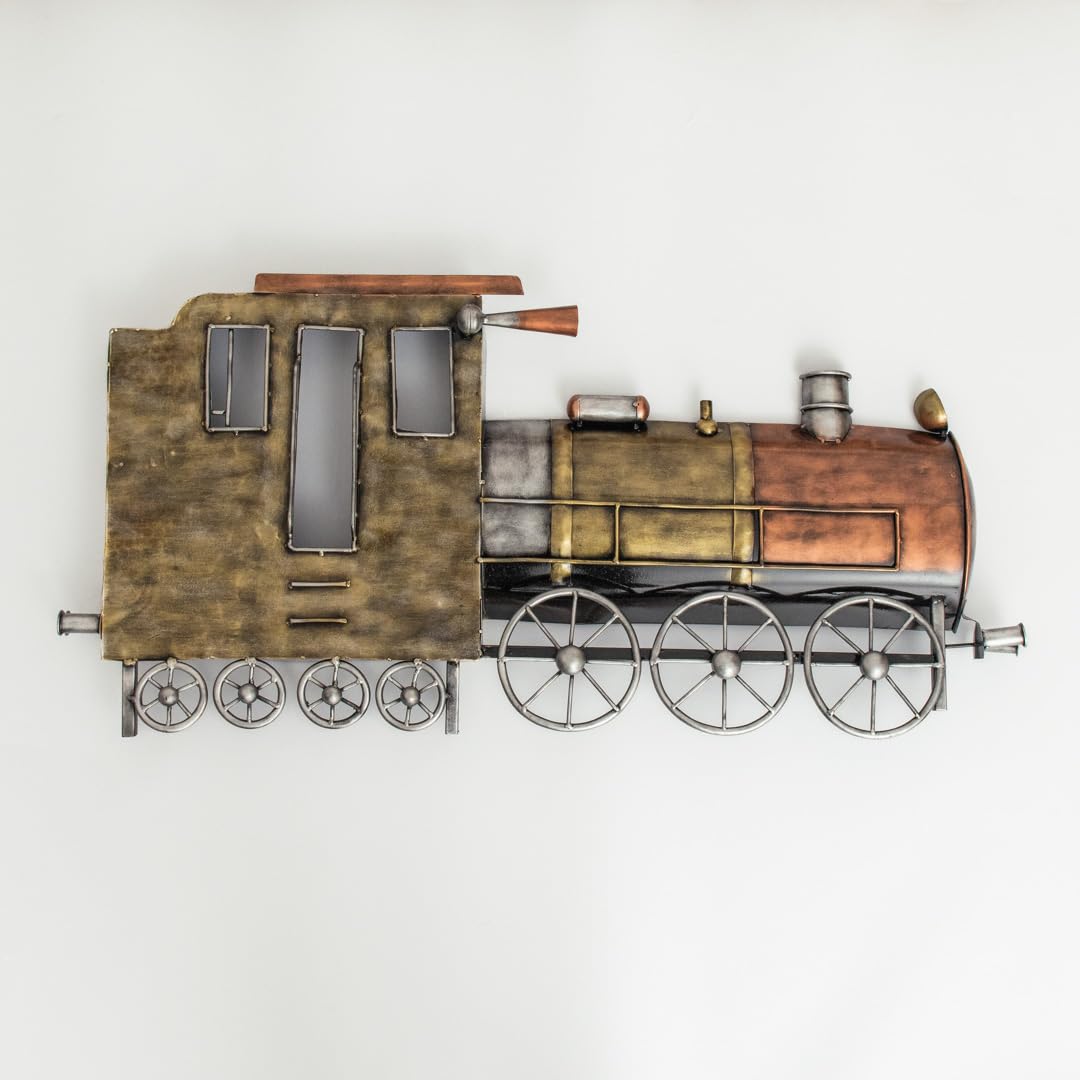 Iron Steam Locomotive Engine Wall Art with LED-ArtyCraftz.com