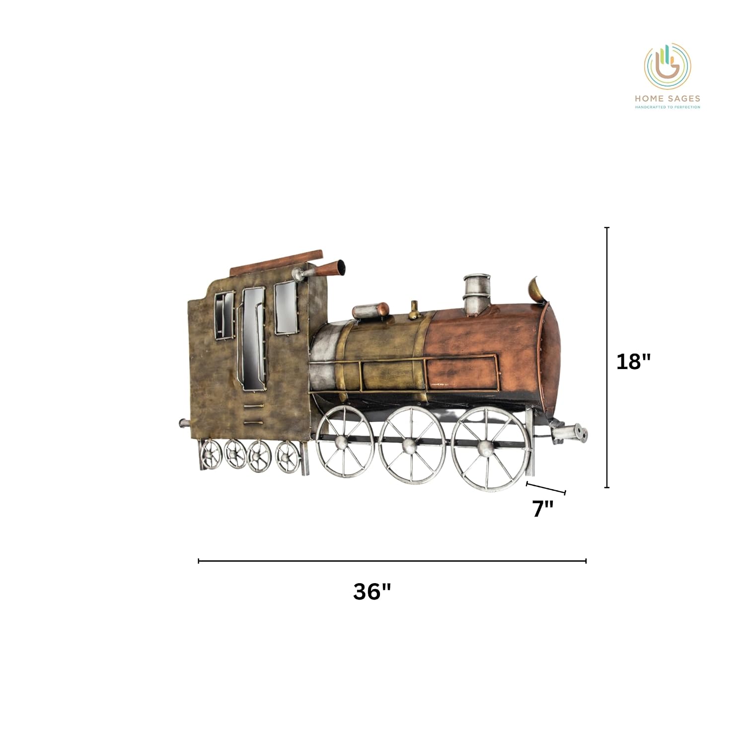 Iron Steam Locomotive Engine Wall Art with LED-ArtyCraftz.com