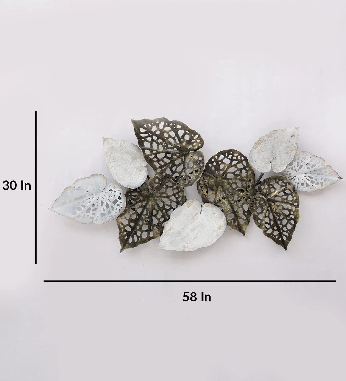 Iron leaf wall art with LED lights measuring 58 x 30 inches - ArtyCraftz.com