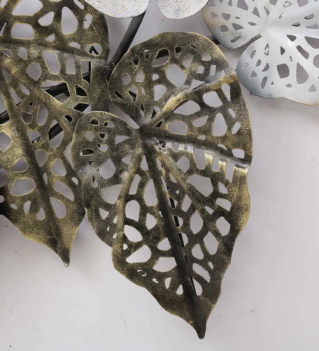 Iron leaf wall art with LED lights measuring 58 x 30 inches - ArtyCraftz.com
