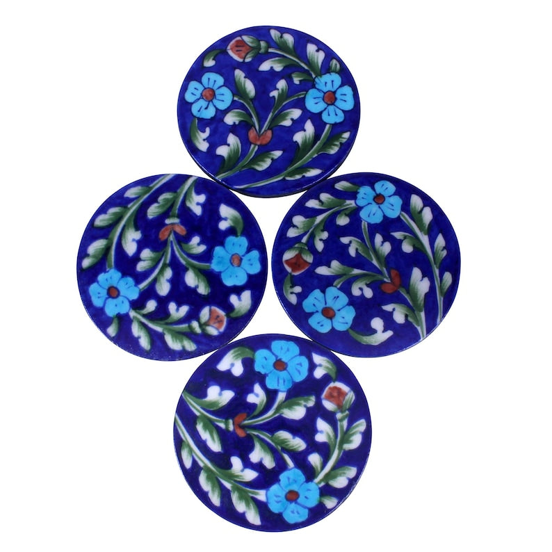 Jaipur Blue Pottery Coasters-ArtyCraftz.com