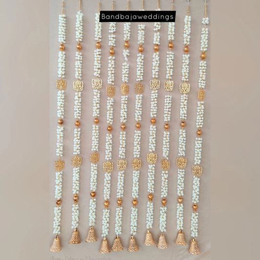 Jeevan Handicrafts Artificial mogra and gold ganesha sequence hangings - ArtyCraftz.com