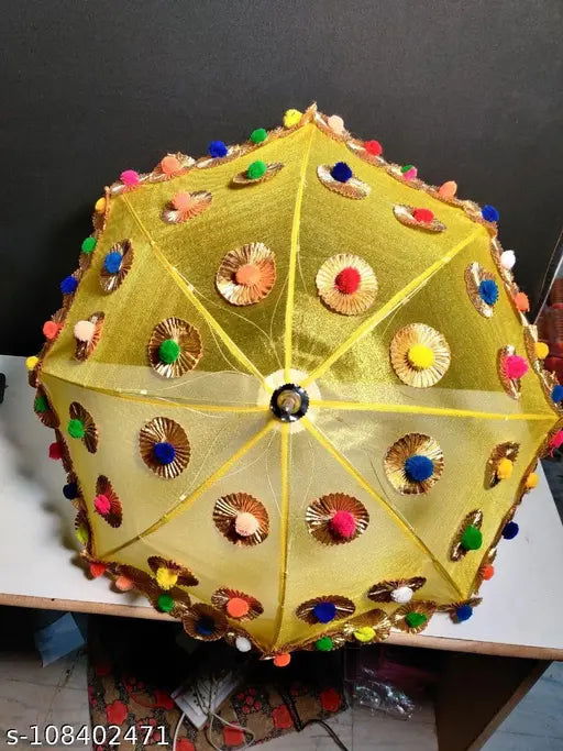Jeevan Handicrafts Flower Work Decorative Handmade Wedding Umbrella - ArtyCraftz.com