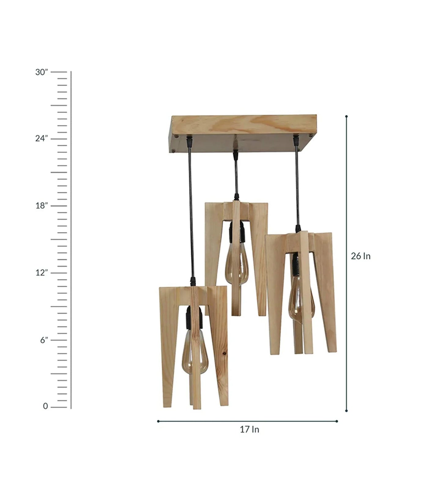 Jet Beige Wooden Cluster Hanging Lamp-ArtyCraftz.com
