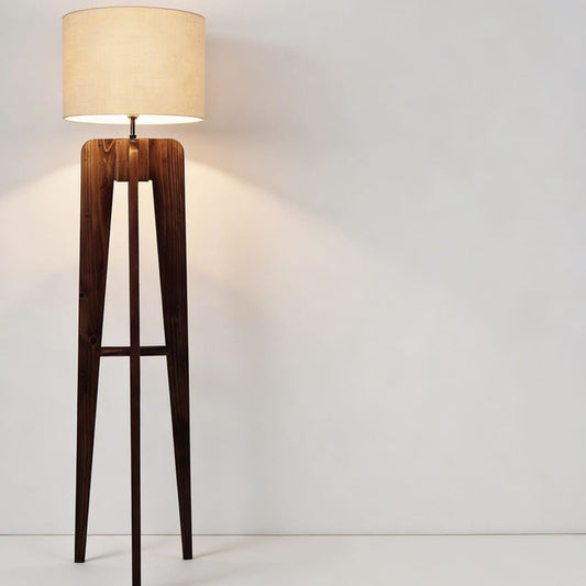 Jet Wooden Floor Lamp with Jute Lampshade-artycraftz.com
