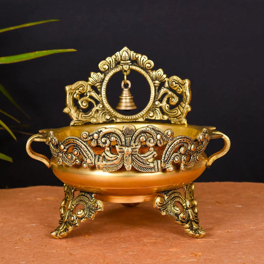 Handcrafted Brass Urli for Home Decor Floating Flower Pot