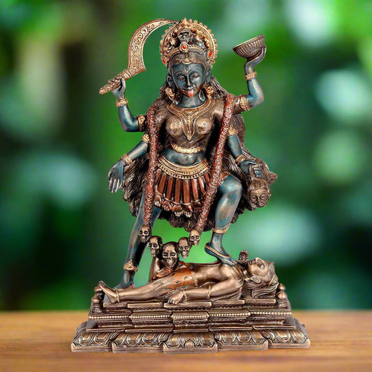 Kali Maa Standing On Shiva Chest 7.5 inches Statue - ArtyCraftz.com
