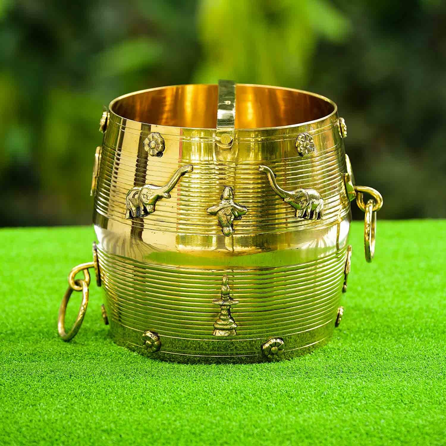 Kerala Brass Nirapara with Elephant Motif-ArtyCraftz.com