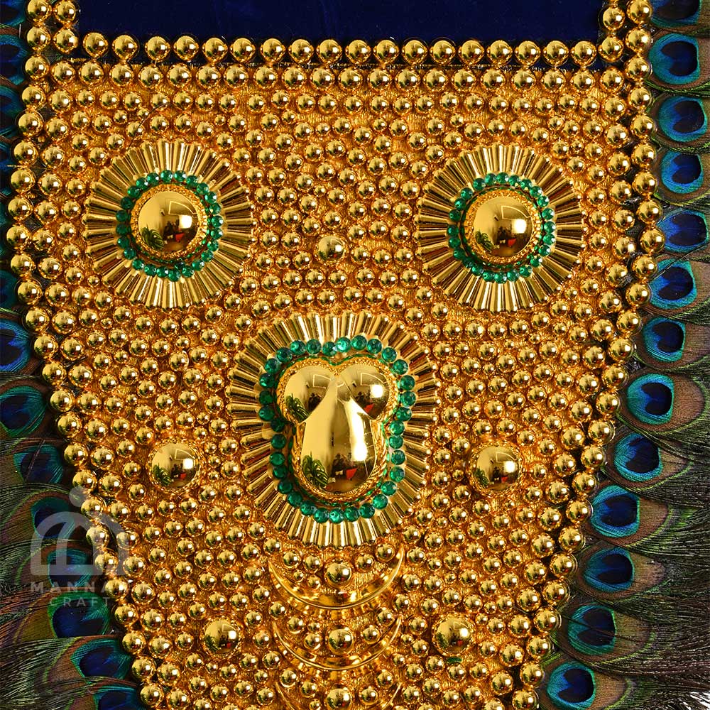 Kerala Nettipattam Wall Hanging with Peacock Feathers-ArtyCraftz.com