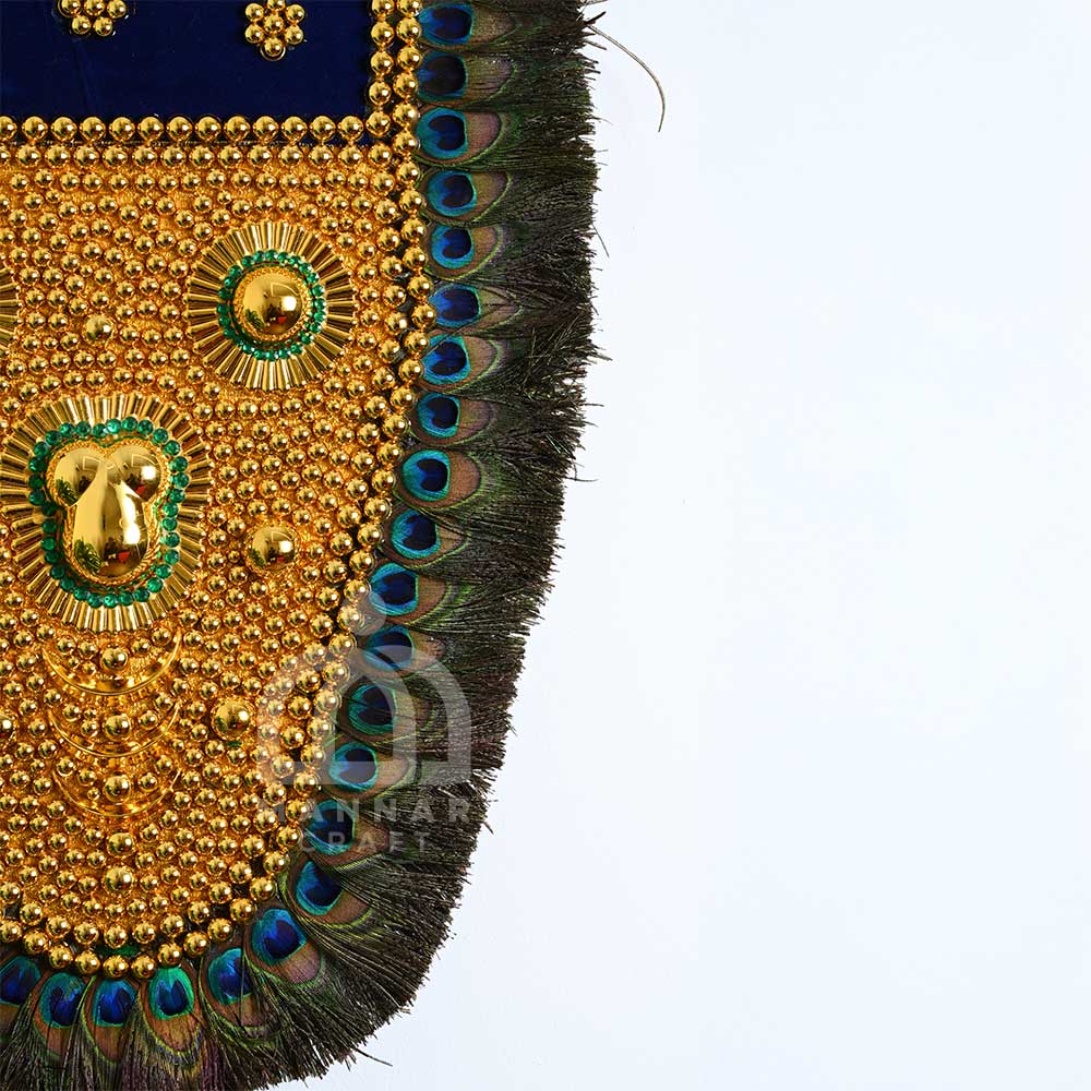 Kerala Nettipattam Wall Hanging with Peacock Feathers-ArtyCraftz.com
