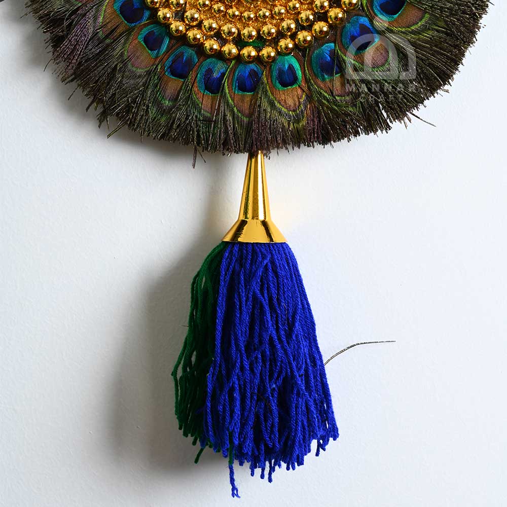Kerala Nettipattam Wall Hanging with Peacock Feathers-ArtyCraftz.com