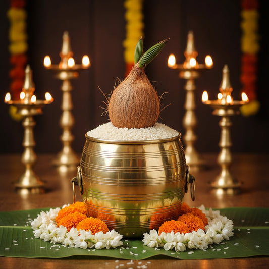 Kerala Nirapara Brass Vessel 9.5 Inch-ArtyCraftz.com