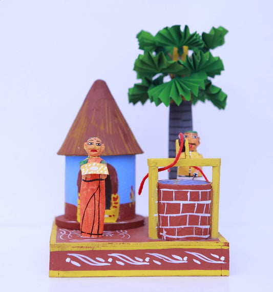 Kondapalli Hut and Well Showpiece-ArtyCraftz.com