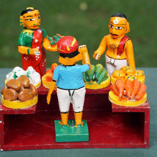 Charming Kondapalli Vegetable & Fruit Market Showpiece-ArtyCraftz.com