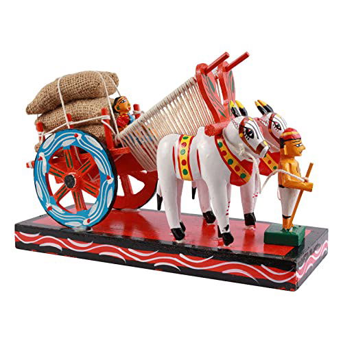 Kondapalli Wooden Bullock Cart Figurine - ArtyCraftz.com