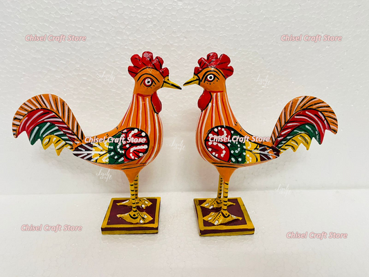 Kondapalli Wooden Rooster set- ArtyCraftz.com