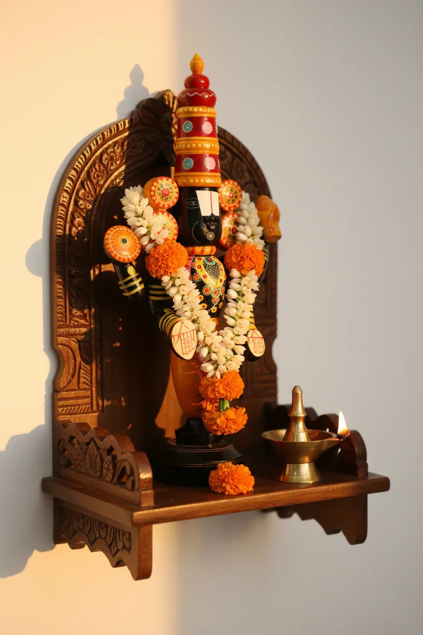 Kondapalli Wooden Tirupati Balaji Statue-ArtyCraftz.com