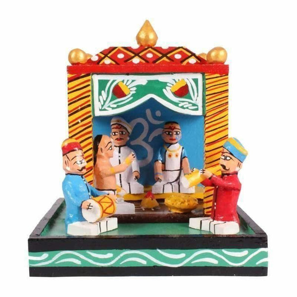 Kondapalli hand-painted wooden marriage set showpiece-artycraftz.com