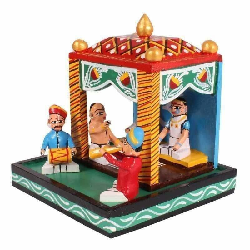 Kondapalli hand-painted wooden marriage set showpiece-artycraftz.com