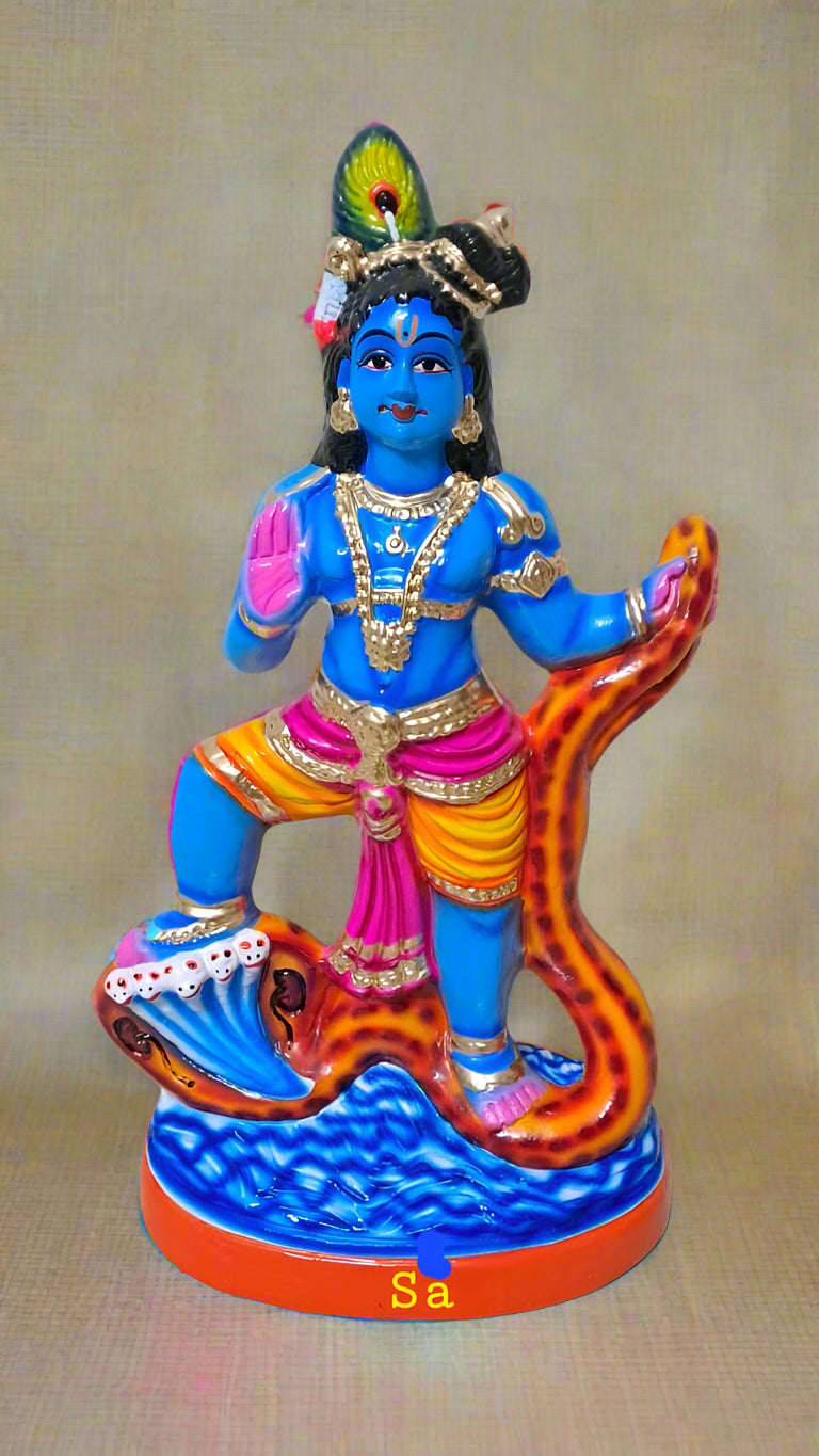 Krishna’s Kalinga Nardhana 14 Inches Papier Mache Golu Doll-ArtyCraftz.com