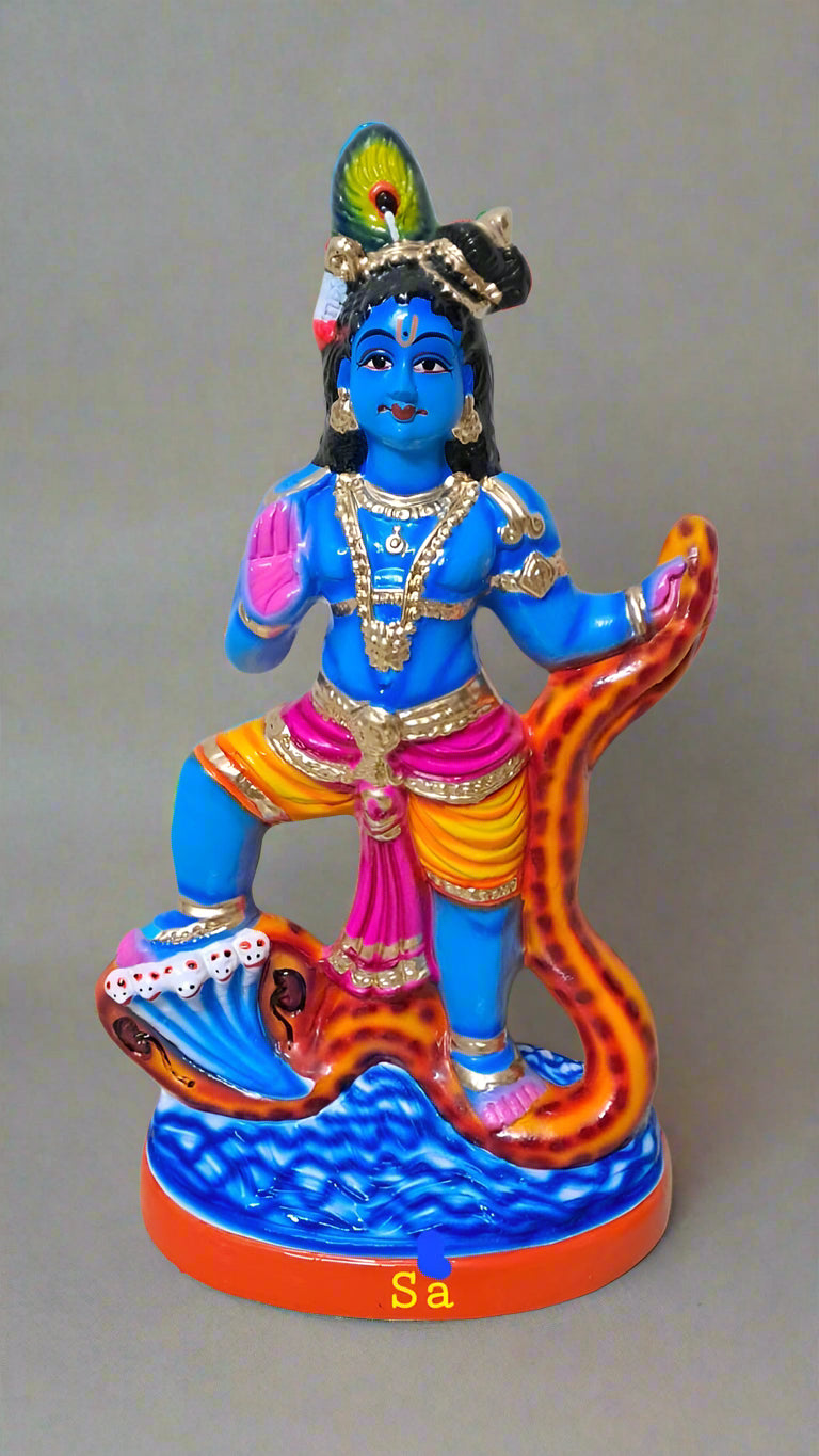 Krishna’s Kalinga Nardhana 14 Inches Papier Mache Golu Doll-ArtyCraftz.com